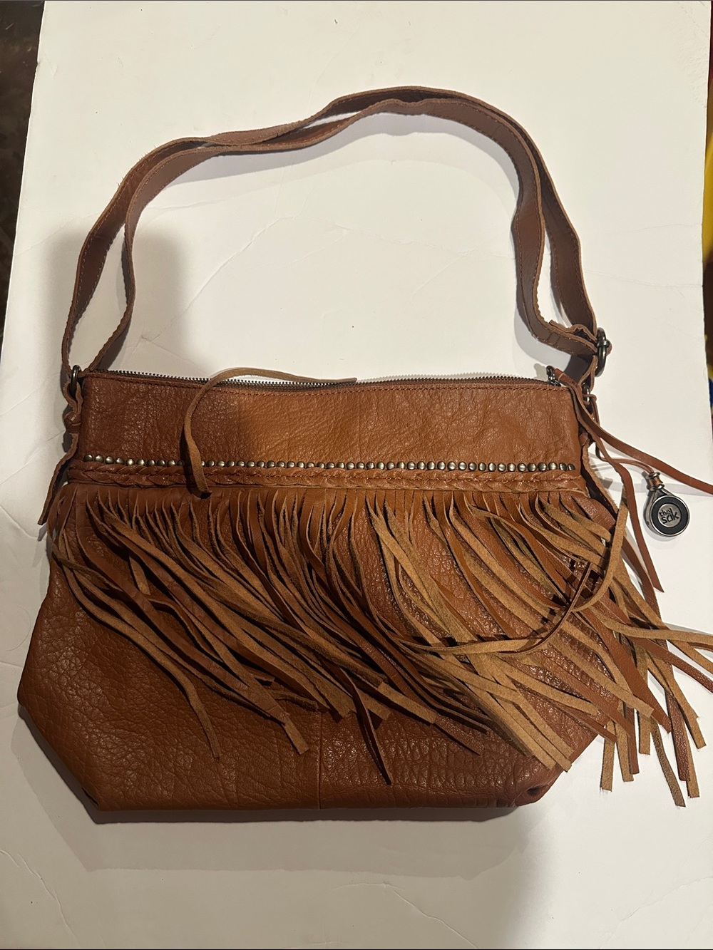 The Sak Fringe Crossbody Bag in Brown